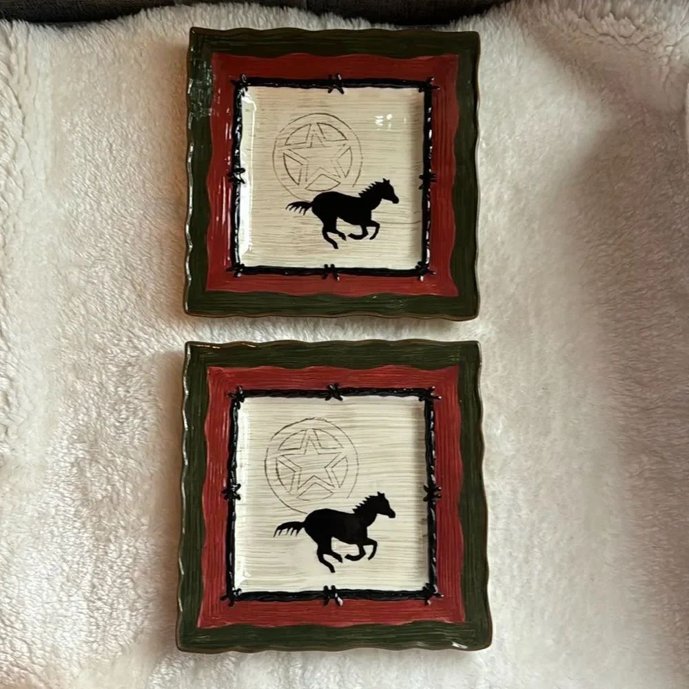 Sonoma Happy Trails 8” Square Set of 2 Salad Plates